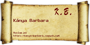 Kánya Barbara névjegykártya